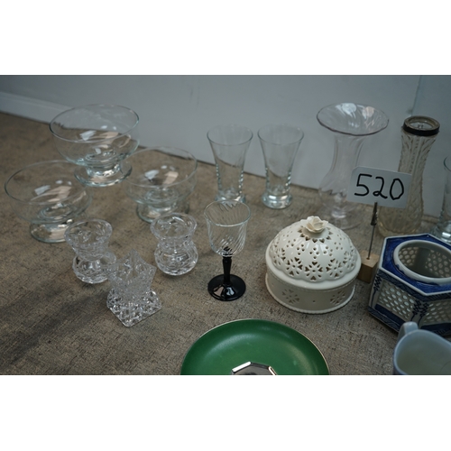 520 - Interesting Shelf of Glass, China etc