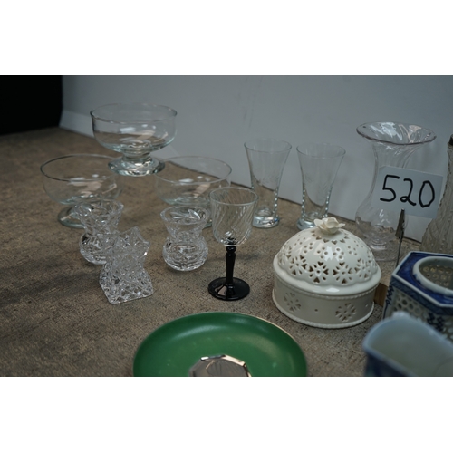 520 - Interesting Shelf of Glass, China etc