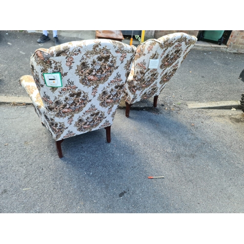 1217 - Pair of Vintage Wingback Chairs in Excellent Condition