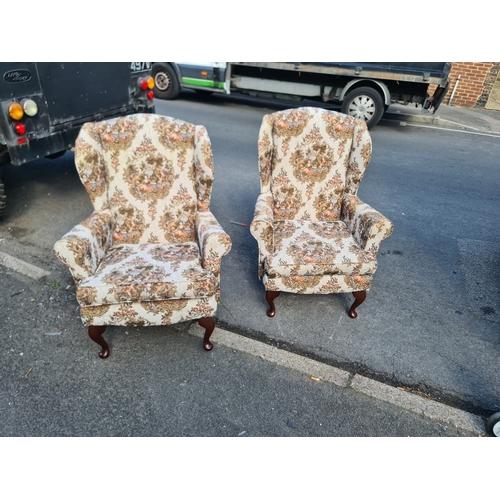 1217 - Pair of Vintage Wingback Chairs in Excellent Condition