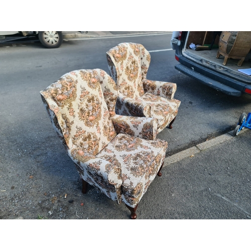 1217 - Pair of Vintage Wingback Chairs in Excellent Condition