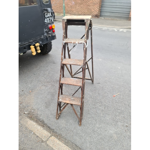 1228 - Victorian Lattice Work Step ladder