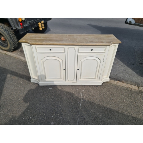 1233 - Modern limed top Whitewashed Sideboard