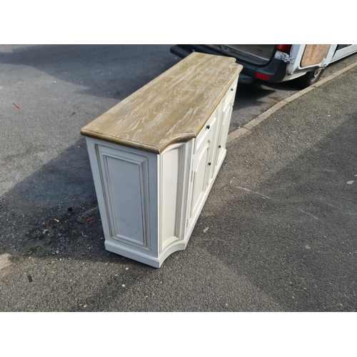 1233 - Modern limed top Whitewashed Sideboard