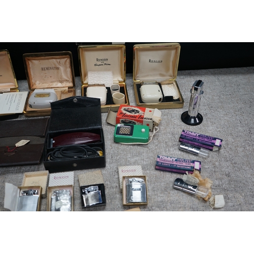 220 - Lot of Various Unused Vintage Razors, Shavers, Boxed Lighters to Include Ronson and Much more-Deadst... 