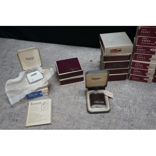 225 - Collection of Ronson lighters and accessories, including models such as Viking, Essex, Ascot, Capri,... 