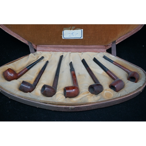 256 - Set of 7 Civic London Made Briar Pipes. Unused Retail Display Set from a West End Tobacconists