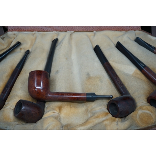 256 - Set of 7 Civic London Made Briar Pipes. Unused Retail Display Set from a West End Tobacconists