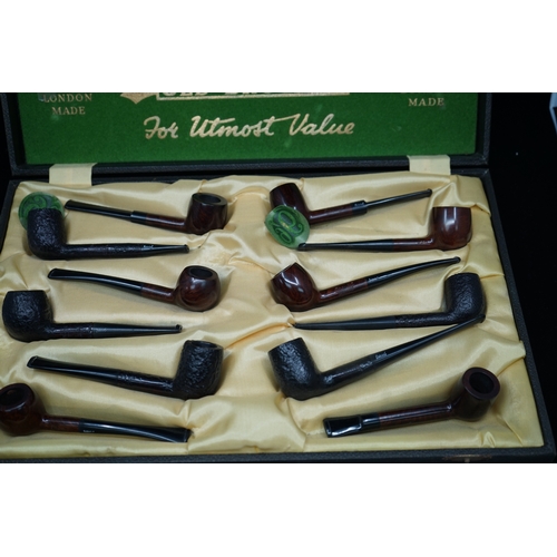 257 - Set of 12 Imperial Old Bruyere London Made Pipes. Unused Retail Display Set from a West End Tobaccon... 