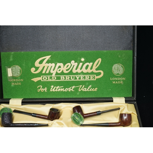 257 - Set of 12 Imperial Old Bruyere London Made Pipes. Unused Retail Display Set from a West End Tobaccon... 