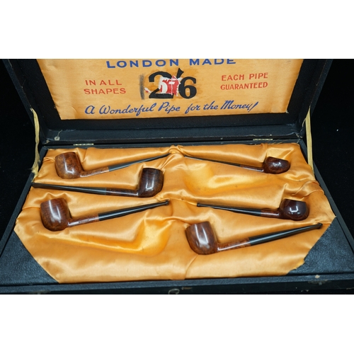 258 - Set of 6 Imperial Old Bruyere London Made Pipes. Unused Retail Display Set from a West End Tobacconi... 