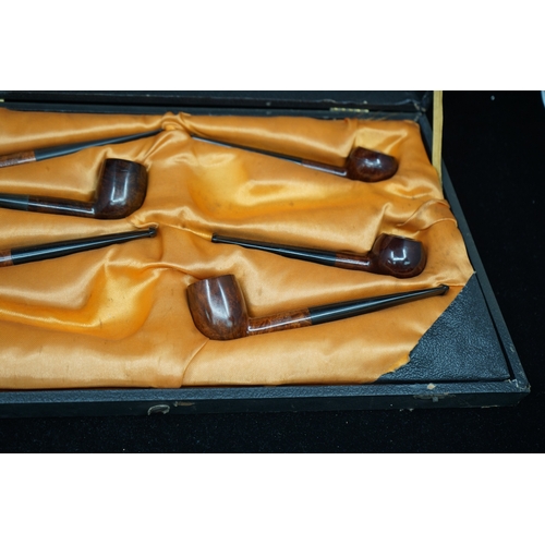 258 - Set of 6 Imperial Old Bruyere London Made Pipes. Unused Retail Display Set from a West End Tobacconi... 