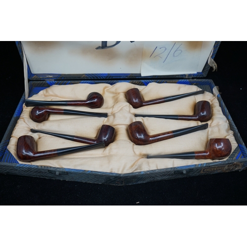 259 - Set of 8 Imperial Old Bruyere London Made Pipes, a Display Set from an Old West End Tobacconists- Ne... 