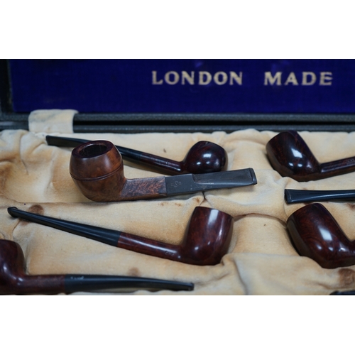 260 - Set of 12 Civic Royale London Made Pipes. Unused Retail Display Set from a West End Tobacconists