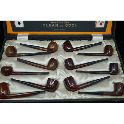 261 - Set of 12 Imperial Treble London Made Pipes. Unused Retail Display Set from a West End Tobacconists