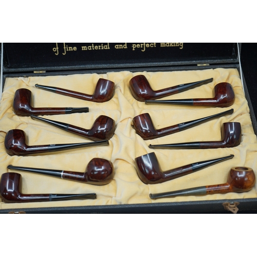 262 - Set of 12 Civic London Made Pipes. Unused Retail Display Set from a West End Tobacconists