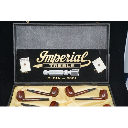 263 - Set of 12 Imperial Treble London Made Pipes. Unused Retail Display Set from a West End Tobacconists