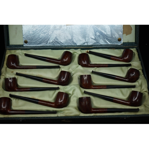 264 - Set of 12 Vintage 1950s/60s London Made Pipes. Unused Retail Display Set from a West End Tobacconist... 