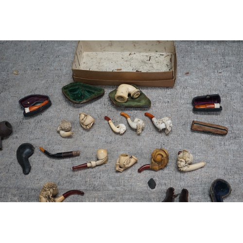 266 - A Good Collection of Antique Meerschaums Pipes