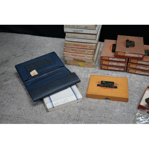 267 - New Old Stock: Lot of Various 50s/60s Cigarette Cases, Wallets, Leather Lettercases etc