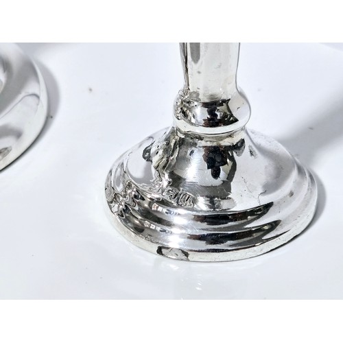 73K - 3x Sterling silver Vases plus a Sterling silver dish