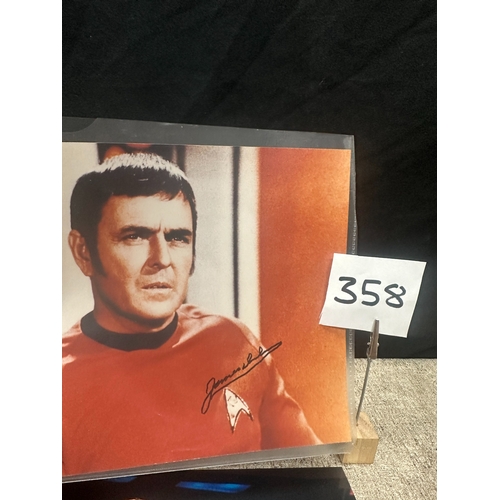 358 - Collection of Star Trek photos, including autographed photos: James Doohan & William Shatner