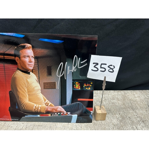 358 - Collection of Star Trek photos, including autographed photos: James Doohan & William Shatner