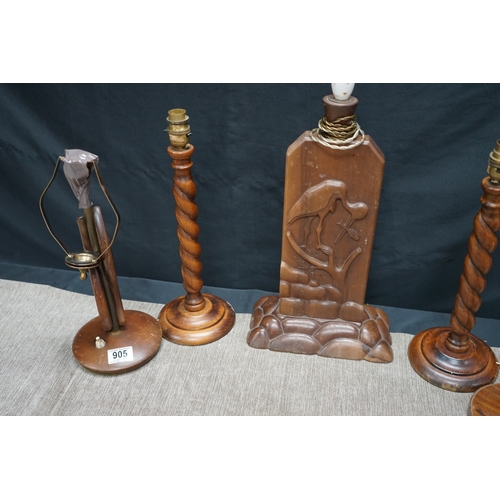 277 - A lot of various wooden lamps