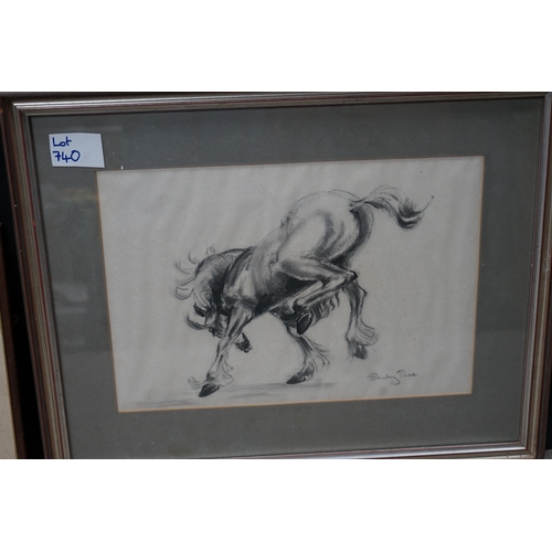 325 - A Shirley Pace Signed Pencil Study of a Horse (56cm x 45cm)