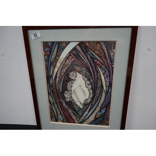 330 - Framed Print Annick Lebedyk: Naissance H:55xW:45