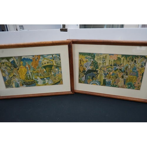 332 - Pair of Eugene Savage Framed Prints H:52xW:74