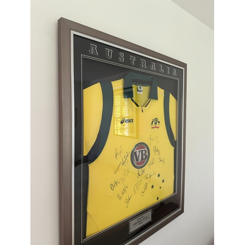 10B - Framed Autographed Australia Cricket One Day International Jersey c.2012 83cm x 98cm