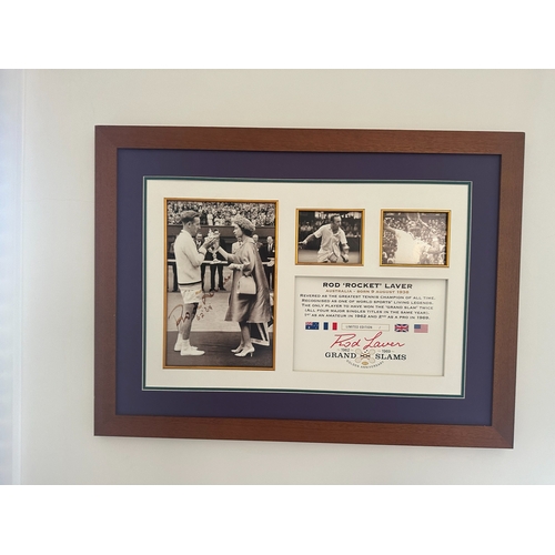 10C - Rod Laver Grand Slam Champion Signed Framed Ltd Edition Memorabilia 77cm x 57.5cm