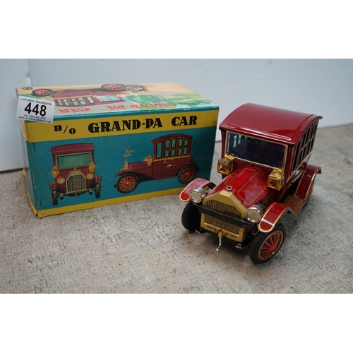 448 - Vintage Battery Operated Grand Pa Car in Original Box