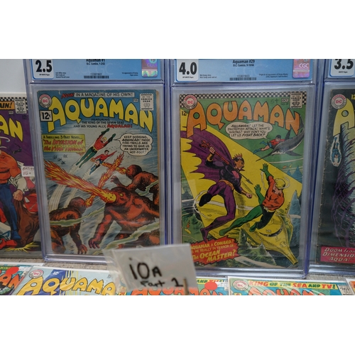 10A - 1960s Comics Books: Aquaman Issues 1-63. to Include 4 Graded Comics.