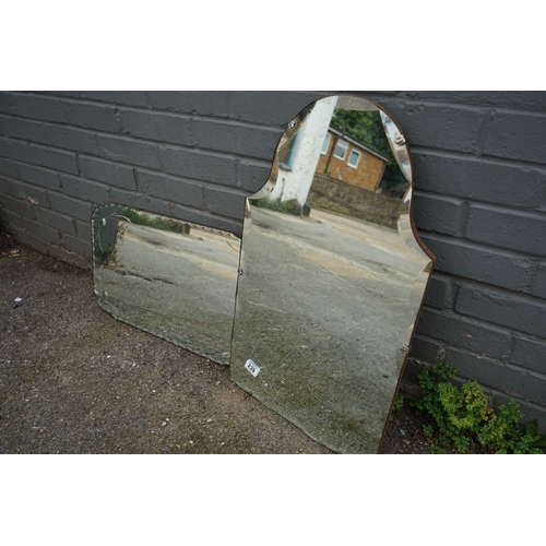 239 - Two Frameless Deco Mirrors