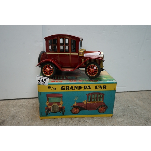 448 - Vintage Battery Operated Grand Pa Car in Original Box