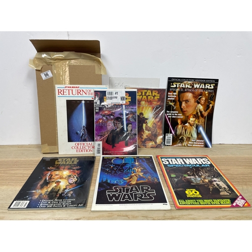 Collection of Star Wars magazines and official collector editions.