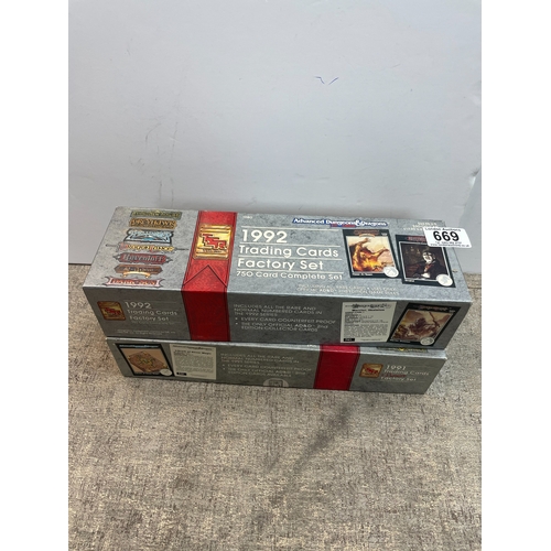 669 - Collection of 1992 and 1991 Advanced Dungeons & Dragons Trading Cards Factory Sets. Not Sealed