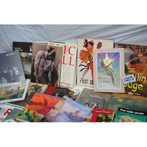 1203 - Collection of art books and magazines including titles on Rodin, art museums, and various art exhibi... 