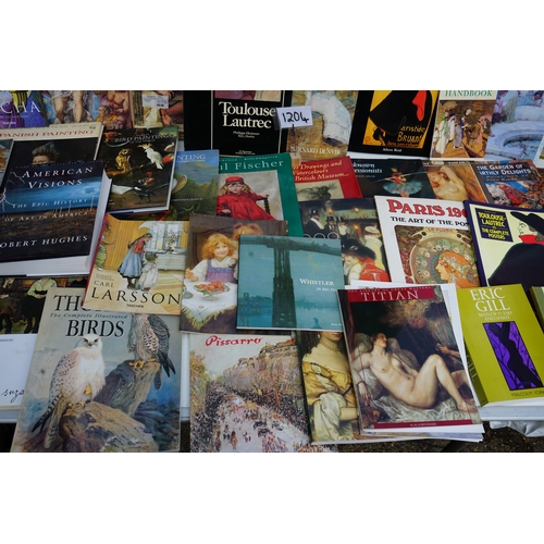 1204 - Collection of art books, including titles on Michelangelo, Impressionism, Toulouse-Lautrec, and Thea... 