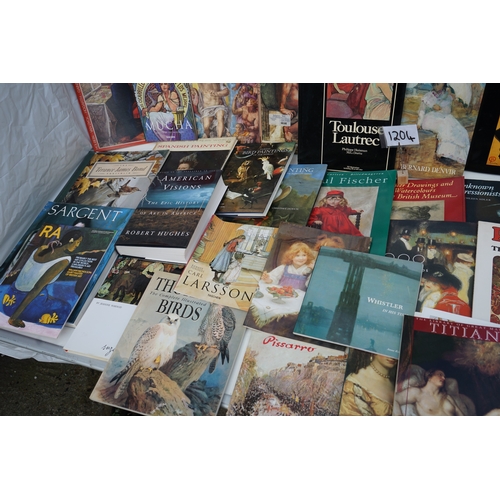 1204 - Collection of art books, including titles on Michelangelo, Impressionism, Toulouse-Lautrec, and Thea... 