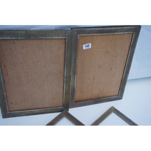 145 - Collection of antique brass picture frames