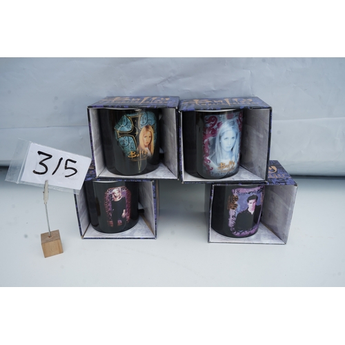 315 - Collection of 4 Buffy the Vampire Slayer mugs