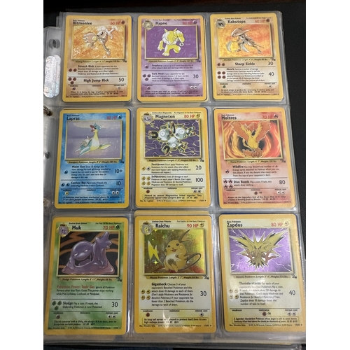 283 - Pokémon TCG - Fossil Complete Set 62/62 plus 4 other cards to Incl. Lt Surges Raichu