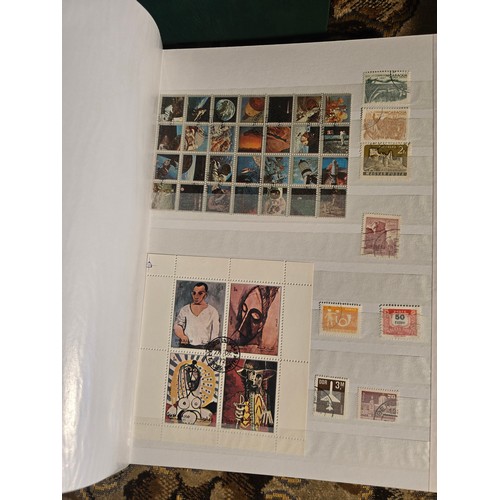 99 - 3x good albums of world stamps - small example of pages shown