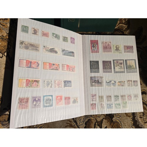 99 - 3x good albums of world stamps - small example of pages shown