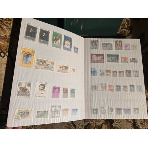 99 - 3x good albums of world stamps - small example of pages shown