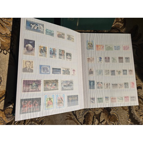 99 - 3x good albums of world stamps - small example of pages shown