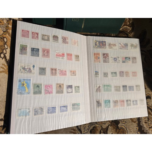 99 - 3x good albums of world stamps - small example of pages shown